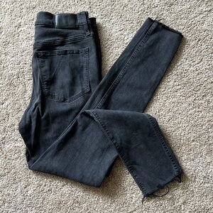 Madewell High Rise Button Front Skinny Black Jeans Size 27